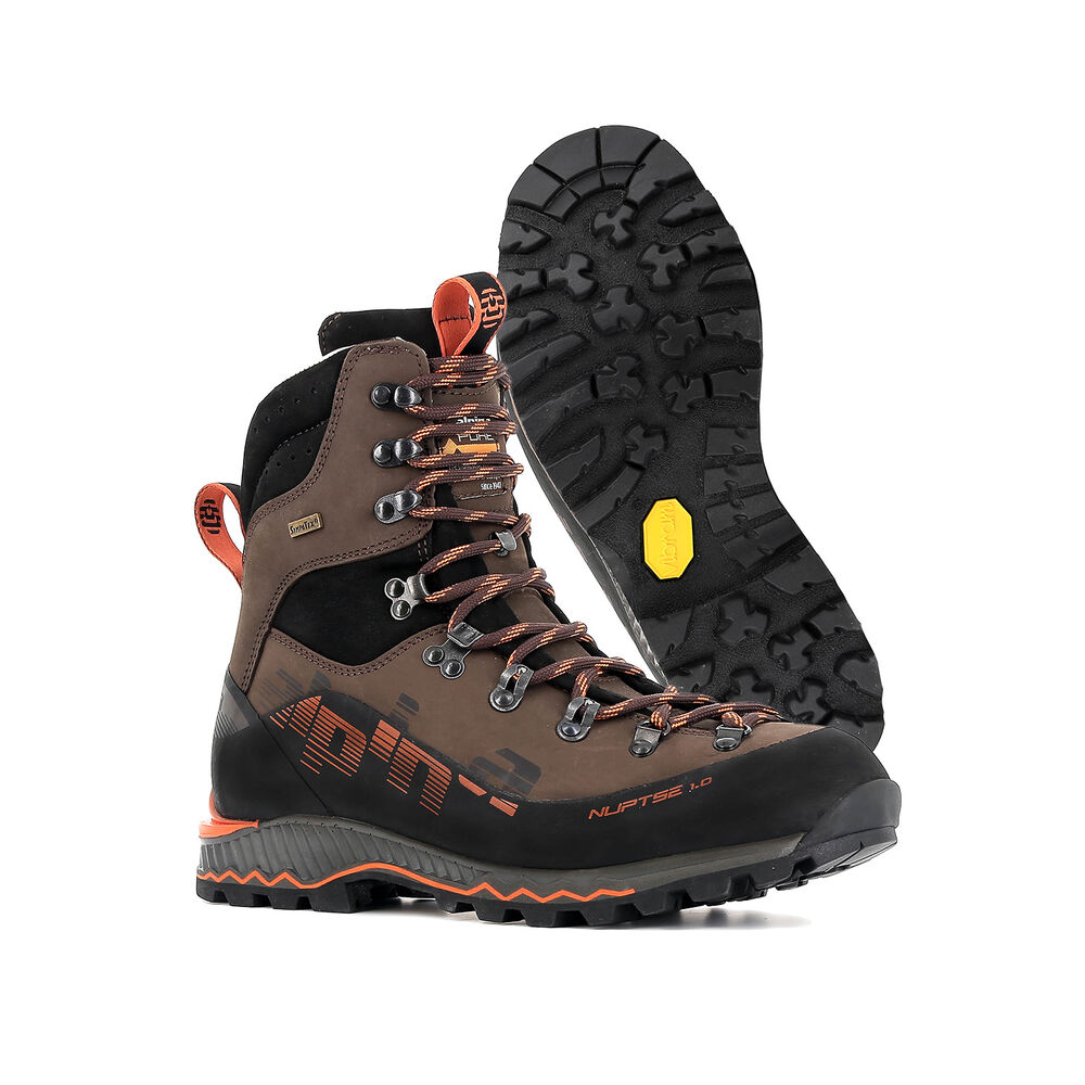 Vibram Sole Alpina Nuptse Mens Hiking Boots Brown/Black Australia (EUQ543967)
